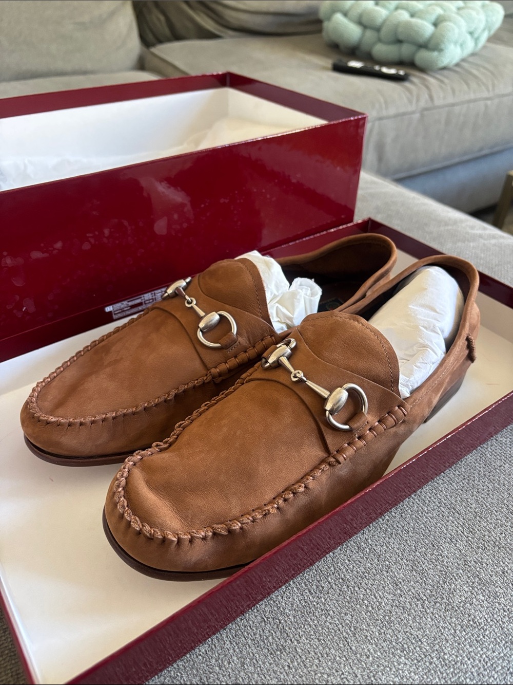 Gucci Brown Horsebit Slip-On Loafers - Picture 4 of 4
